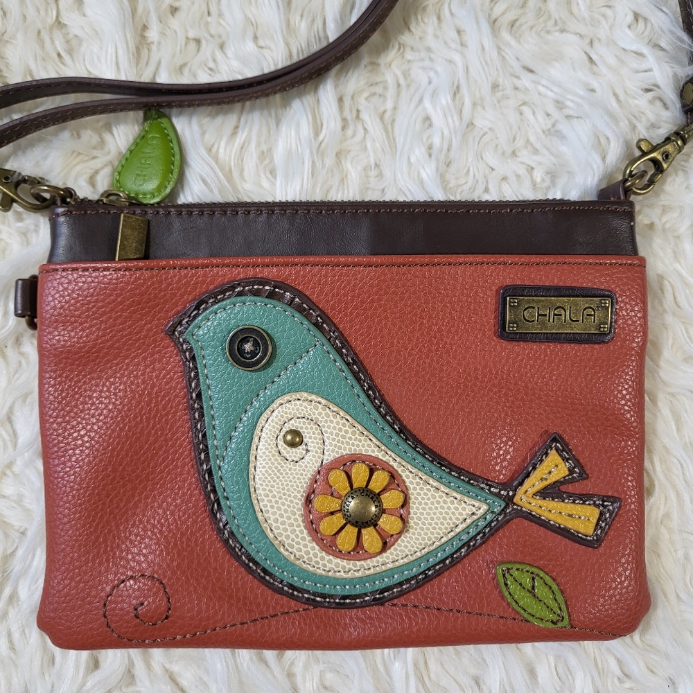 Chala Crossbody Leather Bird Design Bag With Adjustable Strap - Picture 2 of 13